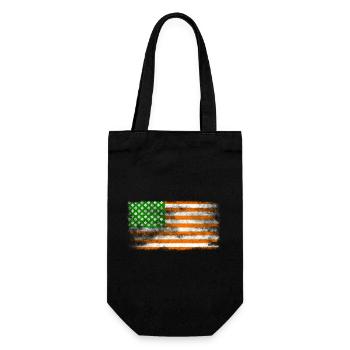 Irish American Saint Patrick's Day Flag Washed - Gift Bag for Bottles - black - Front