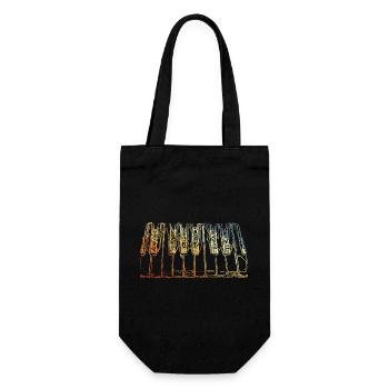 Klavier Retro Vintage - Geschenkbeutel für Flaschen - Schwarz - Vorne