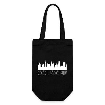 Cologne motif with silhouette of the city in white - Gift Bag for Bottles - black - Front