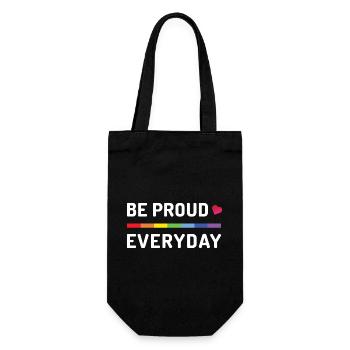 LGBT Pride Month - Sei jeden Tag stolz - Geschenkbeutel für Flaschen - Schwarz - Vorne