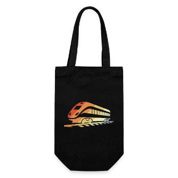Railway Retro Style - Gift Bag for Bottles - black - Front