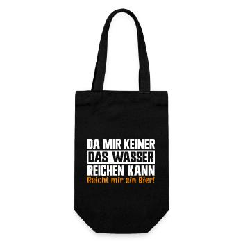 Keiner das Wasser reichen kann reicht mir das Bier - Geschenkbeutel für Flaschen - Schwarz - Vorne