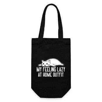 Faulenzer Outfit Ich Bin Faul Zum Einzug Chillen - Geschenkbeutel für Flaschen - Schwarz - Vorne