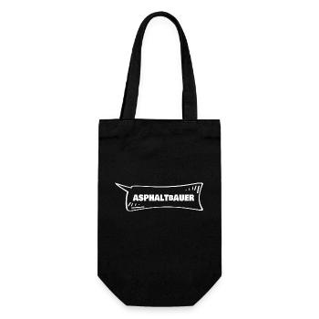 Asphalt paver as a speech bubble - Gift Bag for Bottles - black - Front