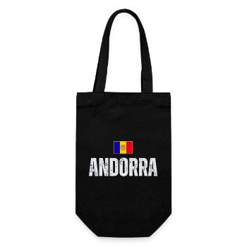 Flagge von Andorra, andorranischer Stolz - Geschenkbeutel für Flaschen - Schwarz - Vorne