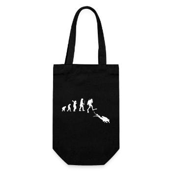 Illustration der Evolution des menschlichen Fortschritts - Geschenkbeutel für Flaschen - Schwarz - Vorne