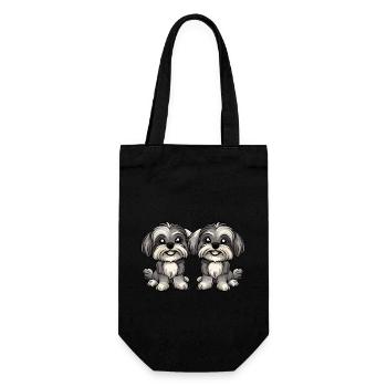 Chien Bichon Havanais Bande dessinée - Sac à bouteille - noir - Devant