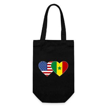 USA Senegal  Flagge Herz - Geschenkbeutel für Flaschen - Schwarz - Vorne