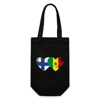 Finlande Sénégal Drapeau Coeur - Sac à bouteille - noir - Devant