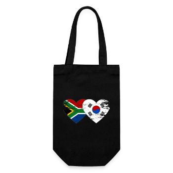 Afrique du Sud Drapeau de la Corée du Sud Coeur - Sac à bouteille - noir - Devant