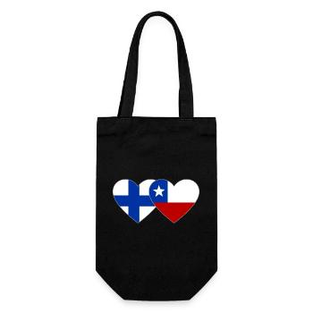 Finlande Chili Drapeau Coeur - Sac à bouteille - noir - Devant