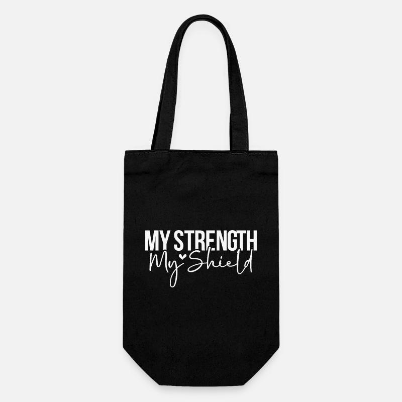 My Strength My Shield - Gift Bag for Bottles - black