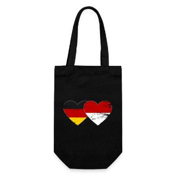 Allemagne Indonésie Drapeau Coeur - Sac à bouteille - noir - Devant