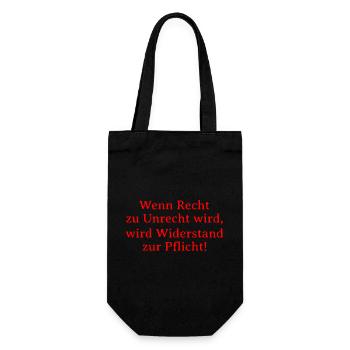 Right becomes wrong, resistance becomes a duty - Gift Bag for Bottles - black - Front