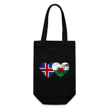 Iceland Wales flag heart used - Gift Bag for Bottles - black - Front