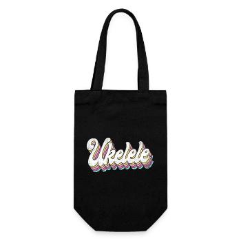 Hawaiian Ukulele Uke Retro Vintage - Gift Bag for Bottles - black - Front