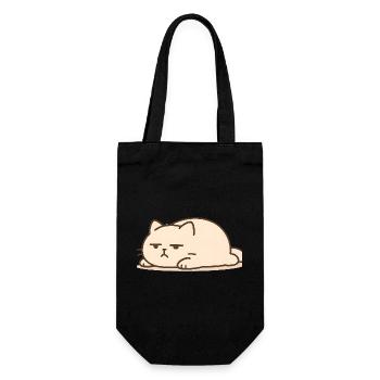 Schlafende Katze im Kawaii Stil - Geschenkbeutel für Flaschen - Schwarz - Vorne