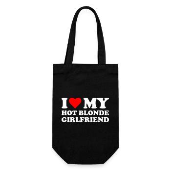 I love my blonde girlfriend - Gift Bag for Bottles - black - Front