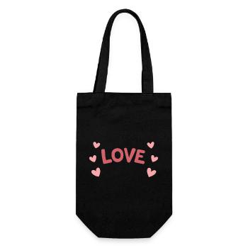 LOVE Pastel and Playful Hearts - Gift Bag for Bottles - black - Front