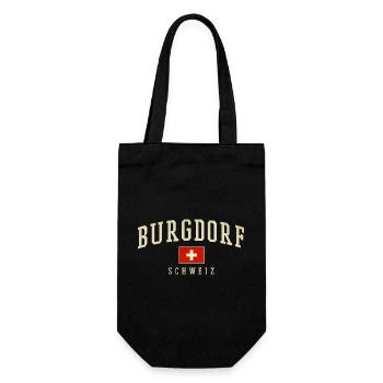 Burgdorf Schweiz Vintage Emblem - Geschenkbeutel für Flaschen - Schwarz - Vorne
