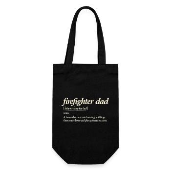 Firefighter Dad Dad Firefighter Hero Humor - Gift Bag for Bottles - black - Front