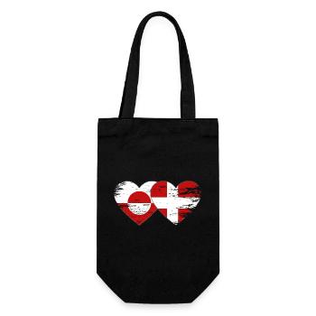 Cœur du drapeau du Groenland-Danemark utilisé - Sac à bouteille - noir - Devant