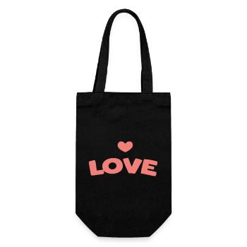 Amour Pastel: Lettrage Coeur - Sac à bouteille - noir - Devant