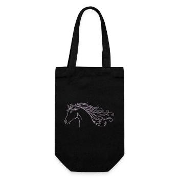 Semelle minimaliste de cheval à cheval en silhouette - Sac à bouteille - noir - Devant