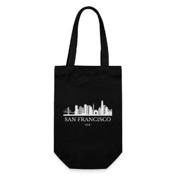 Skyline von San Francisco, San Francisco, USA - Geschenkbeutel für Flaschen - Schwarz - Vorne