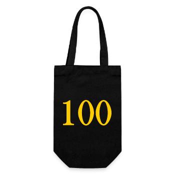 100. 100 JAHRE. 100-JÄHRIGES JUBILÄUM. GEBURTSTAG 100 - Geschenkbeutel für Flaschen - Schwarz - Vorne