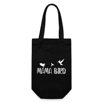 Mama Bird Shirt – Geschenk für Mütter - Geschenkbeutel für Flaschen - Schwarz - Vorne