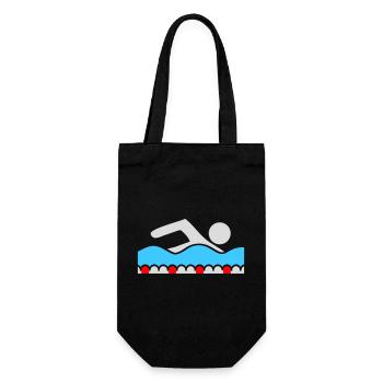 Schwimmer Piktogramm Freistil Welle Pool Sport - Geschenkbeutel für Flaschen - Schwarz - Vorne
