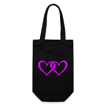 Herzen Symbol - Geschenkbeutel für Flaschen - Schwarz - Vorne