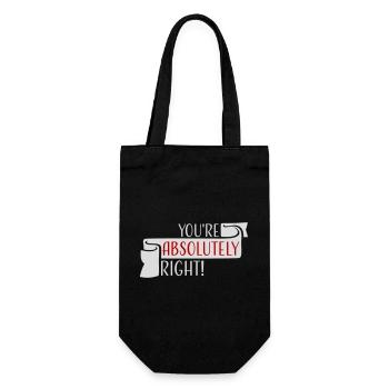 You're Absolutely Right Lustig Sarkastisch KI Logo - Geschenkbeutel für Flaschen - Schwarz - Vorne