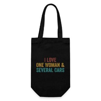 A Woman and Many Cars: Auto Humor - Gift Bag for Bottles - black - Front