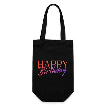 Happy Birthday - Gift Bag for Bottles - black - Front
