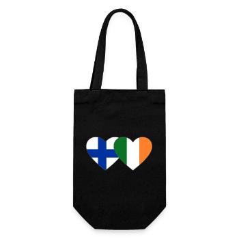 Finnland_Irland_Flagge_Herz - Sac à bouteille - noir - Devant