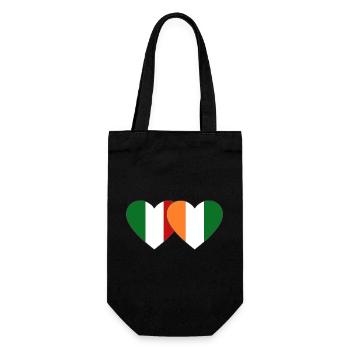 Italie Côte d’Ivoire Drapeau Cœur - Sac à bouteille - noir - Devant