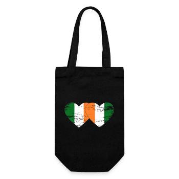 Irland_Elfenbeinkueste_Flagge_Herz_used - Sac à bouteille - noir - Devant