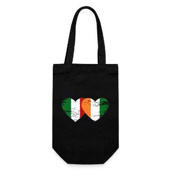 Drapeau Italien de Côte d’Ivoire Cœur utilisé - Sac à bouteille - noir - Devant