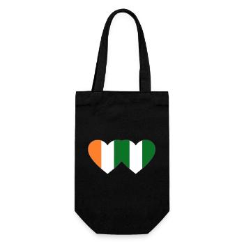 Cœur du drapeau du Nigeria de Côte d’Ivoire - Sac à bouteille - noir - Devant