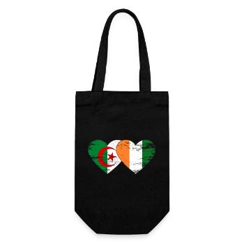 Algeria Ivory Coast Flag Heart Used - Gift Bag for Bottles - black - Front
