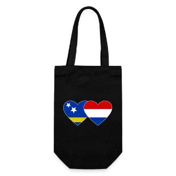 Cœur du drapeau de Curacau Hollande - Sac à bouteille - noir - Devant