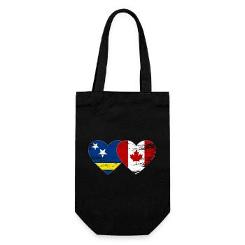 Curacao_Kanada_Flagge_Herz_used - Gift Bag for Bottles - black - Front