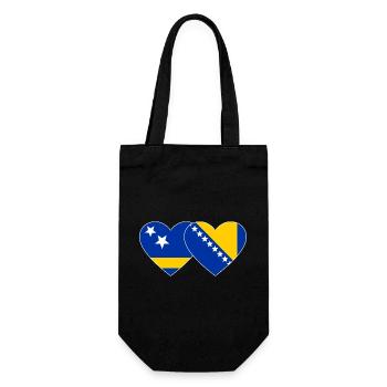 Curaçao_Bosnien_Flagge_Herz - Sac à bouteille - noir - Devant