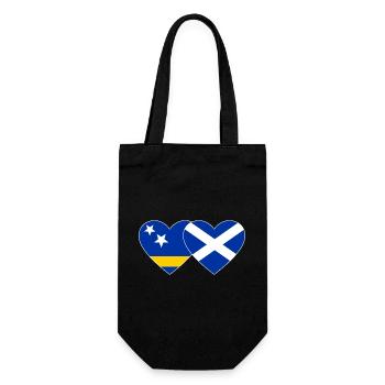 Curaçao Scotland flag heart used - Gift Bag for Bottles - black - Front