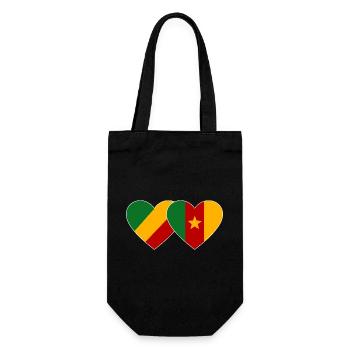 Kongo Kamerun Flagge - Geschenkbeutel für Flaschen - Schwarz - Vorne