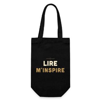 Lire M'Inspire - Cadeau Lecteur - Sac à bouteille - noir - Devant