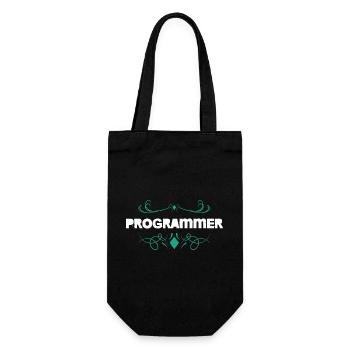 Programmer Ornament Font - Gift Bag for Bottles - black - Front