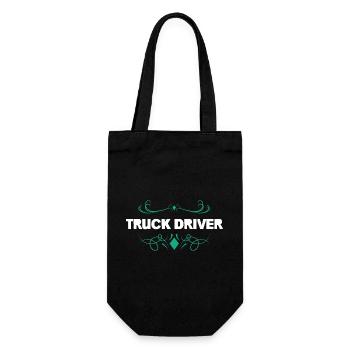 Trucker Driver Ornament – Vintage Flourish - Gift Bag for Bottles - black - Front